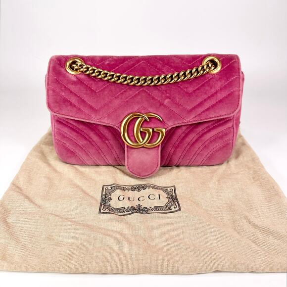 Gucci GG Marmont Velvet Matelasse Small Shoulder Bag - Picture 2 of 15